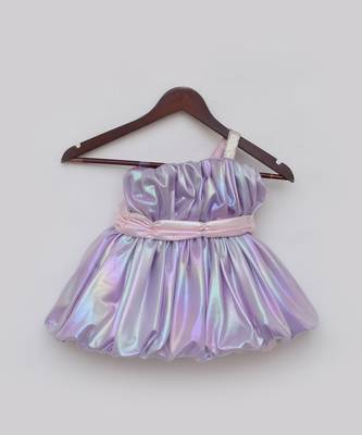 Purple metallic frock 3
