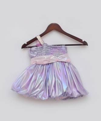 Purple metallic frock 4