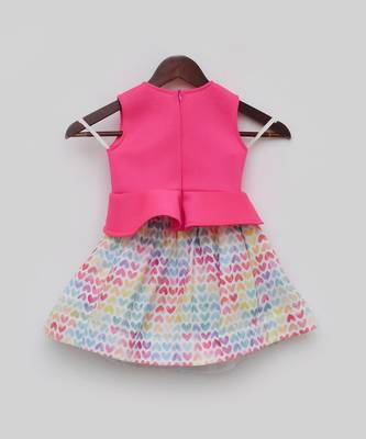 Pink lycra printed skirt ser 5