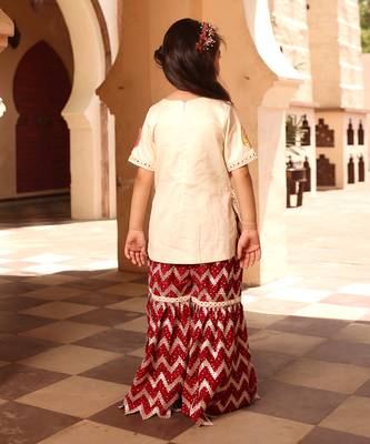 Off white & maroon sharara set 2