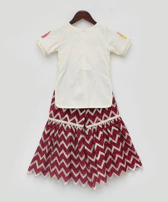 Off white & maroon sharara set 5