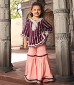 Purple printed sharara set