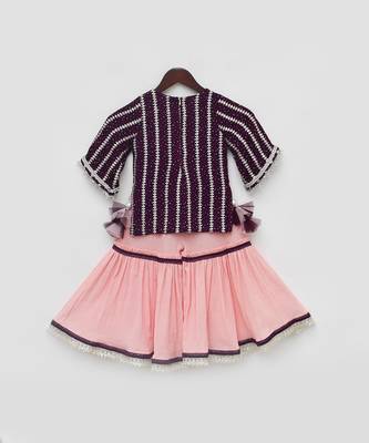 Purple printed sharara set 5