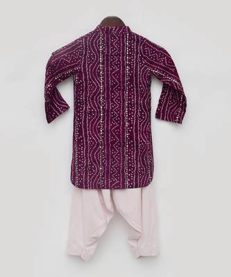 Purple bandhaj kurta set 5