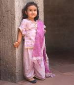Lilac embroidered kurti set