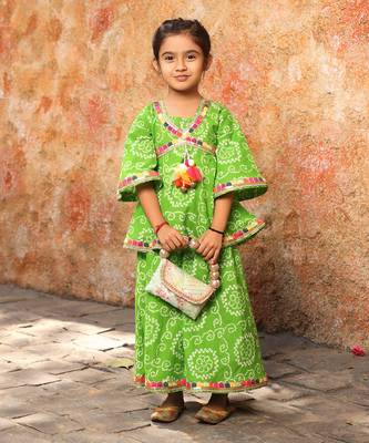 Green bandhaj sharara set 1