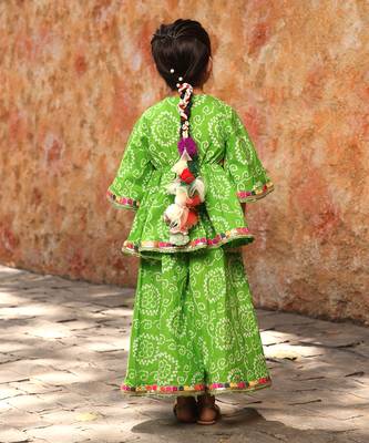 Green bandhaj sharara set 2