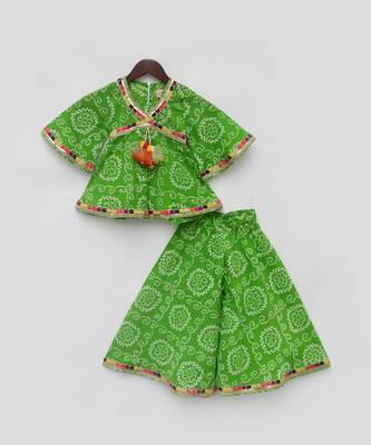 Green bandhaj sharara set 3