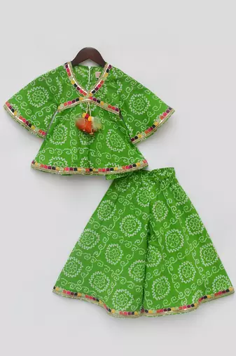 Green bandhaj sharara set