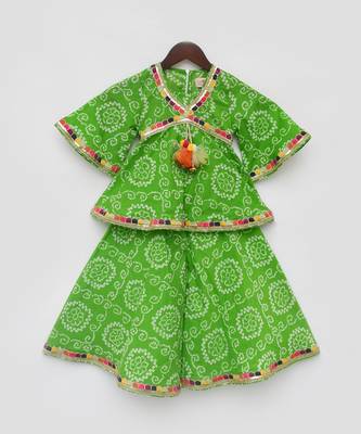 Green bandhaj sharara set 4