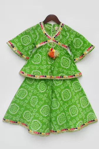 Green bandhaj sharara set