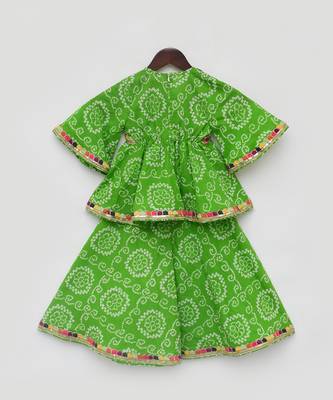 Green bandhaj sharara set 5