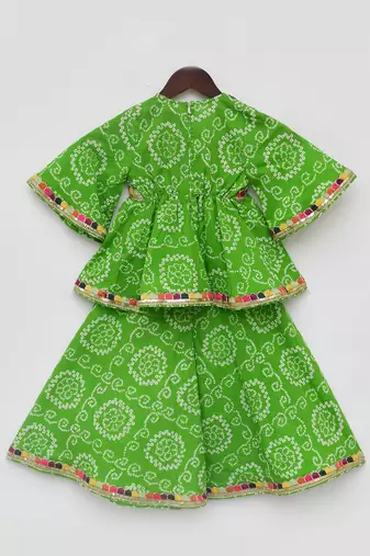 Green bandhaj sharara set