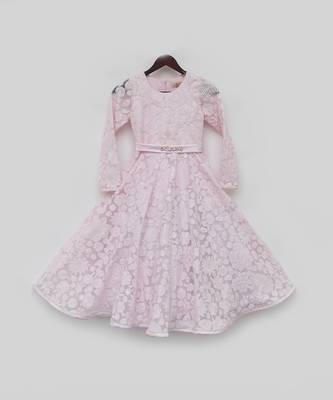Baby pink embroidered anarkali 2