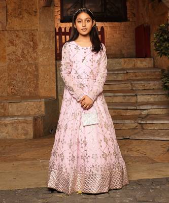 Lilac embroidered anarkali 1