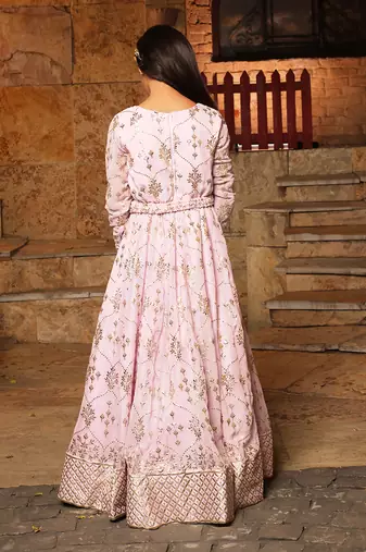 Lilac embroidered anarkali