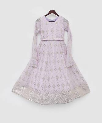 Lilac embroidered anarkali 3