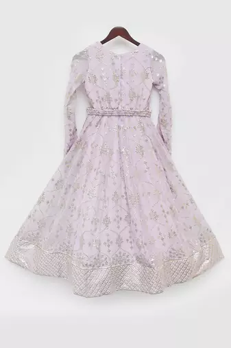 Lilac embroidered anarkali