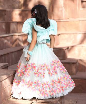 Aqua blue gown 2