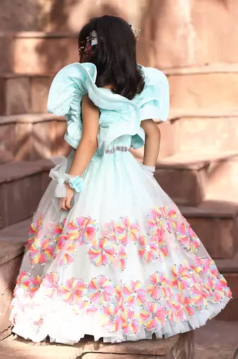 Aqua blue gown