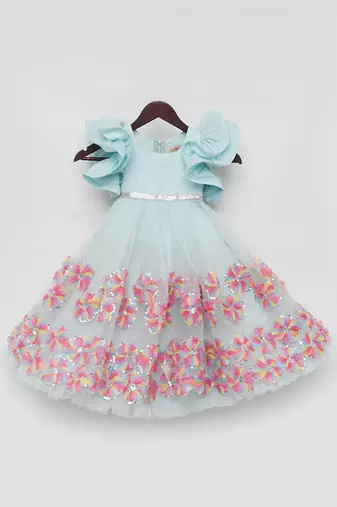 Aqua blue gown