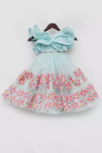 Aqua blue gown