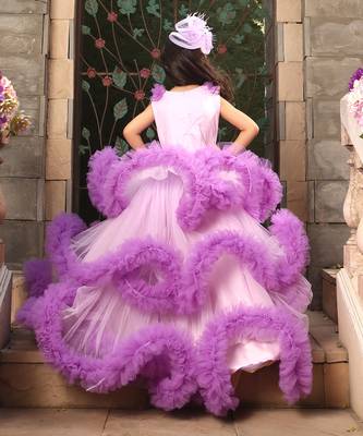 Purple net ruffel gown 2