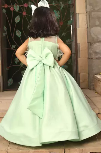 Pista green gown