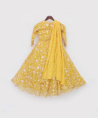 Yellow parsi work lehenga set 5