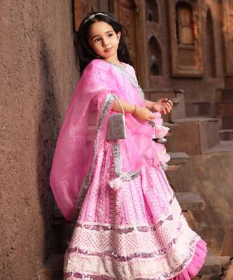 Hot pink embroidery lehenga choli 2