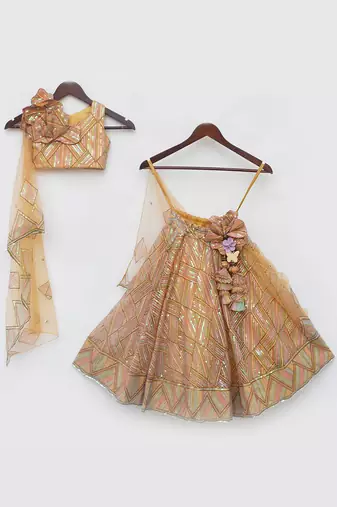 Musterd embroidery skirt set