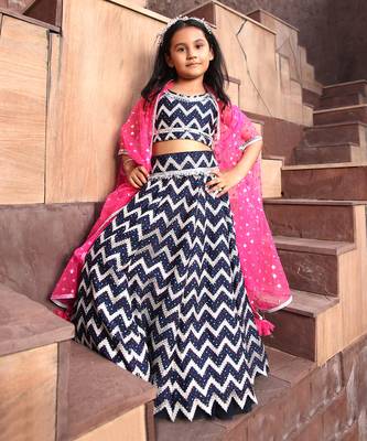 Dark blue lehenga set 1