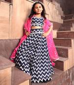 Dark blue lehenga set