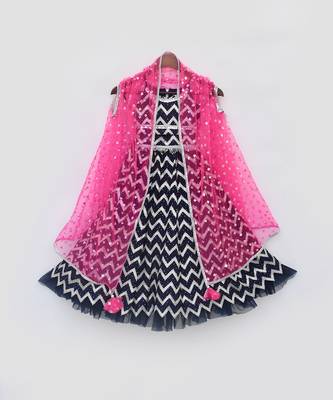 Dark blue lehenga set 4