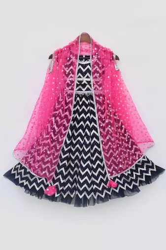 Dark blue lehenga set