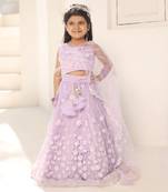 Lilac embroidred lehenga set with dupatta
