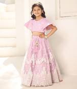 Lilac embroidred lehenga set