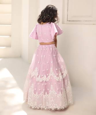 Lilac embroidred lehenga set 2