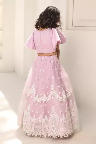 Lilac embroidred lehenga set