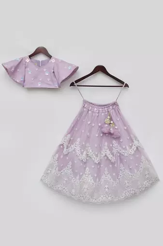 Lilac embroidred lehenga set