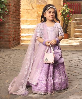 Purple sequence embroidery lehenga set 1
