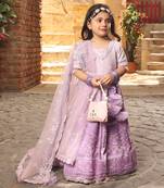 Purple sequence embroidery lehenga set