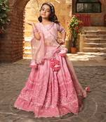 Pink sequence embroidery lehenga set