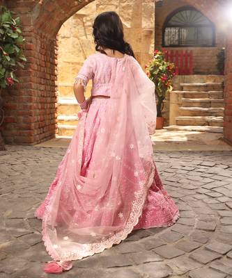 Pink sequence embroidery lehenga set 2
