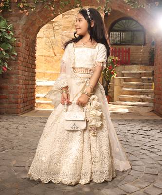 Off white sequence embroidery lehenga set 1