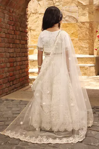 Off white sequence embroidery lehenga set