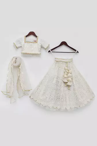 Off white sequence embroidery lehenga set