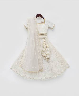 Off white sequence embroidery lehenga set 4