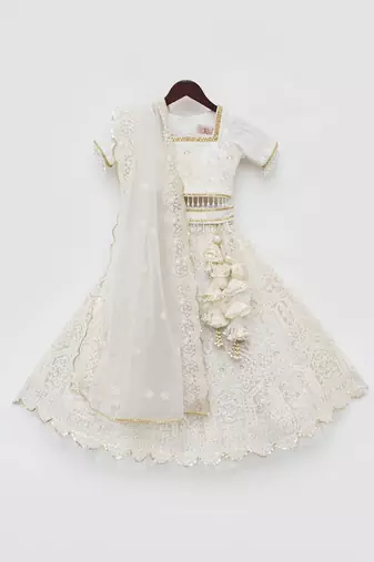 Off white sequence embroidery lehenga set