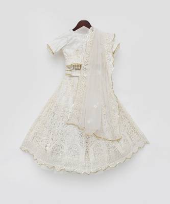 Off white sequence embroidery lehenga set 5